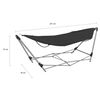 vidaXL Hammock Black Powder-coated steel Compact Foldable Hammock