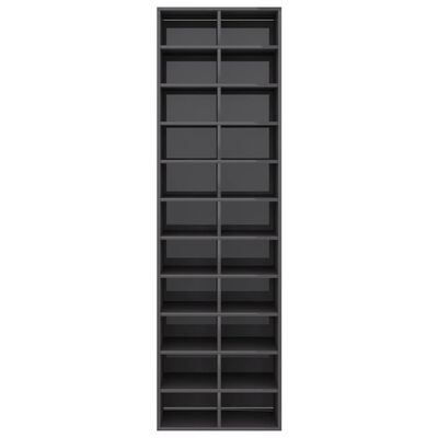 vidaXL Shoe Cabinet High Gloss Gray 21.3"x13.4"x72" Engineered Wood