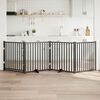 vidaXL Dog Gate Set of 4 Black Solid fir wood 10.6 ft total Foldable