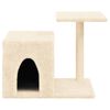 vidaXL Cat Tree Cream Engineered wood, plush, sisal Medium Durable