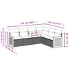 vidaXL Garden Sofa Set Black PE rattan, powder-coated steel, 100% polyester