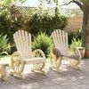 vidaXL Garden Adirondack Chair Set of 2 Natural wood Solid fir wood