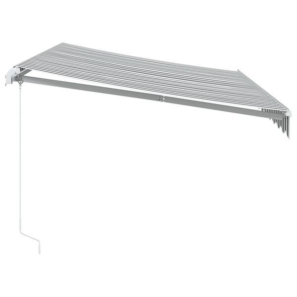 vidaXL Retractable Awning Anthracite and White Powder-coated aluminum