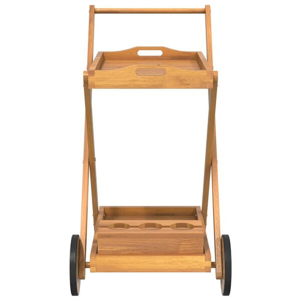 vidaXL Tea Trolley 21.3"x34.3"x35.4" Solid Wood Acacia