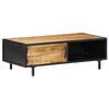vidaXL Coffee Table Brown Rough Mango Wood, Powder-Coated Steel