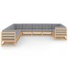vidaXL Garden Lounge Set Natural wood and Grey