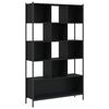 vidaXL Bookcase Black Engineered wood, powder-coated steel