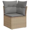 vidaXL 4 Piece Patio Sofa Set with Cushions Beige Poly Rattan