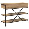 vidaXL Console Table with Drawer Brown 39.37 x 13.58 x 29.53 in Wood
