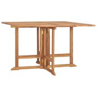 vidaXL Folding Patio Dining Table 43.3"x43.3"x29.5" Solid Wood Teak