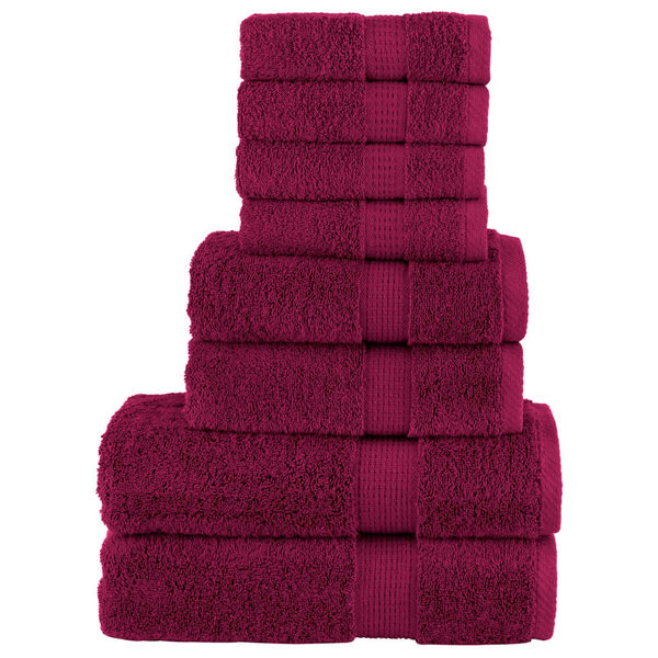vidaXL Towel Set Burgundy 100% ring-spun cotton Towel Set Rectangular