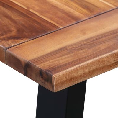vidaXL Dining Table 70.9"x35.4"x29.5" Solid Acacia Wood and Glass