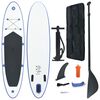 vidaXL Stand Up Paddle Board Set SUP Surfboard Inflatable Blue and White