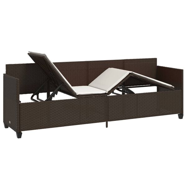 vidaXL Sun Lounger Brown PE rattan 78.7 x 20.7 x 27.4 in