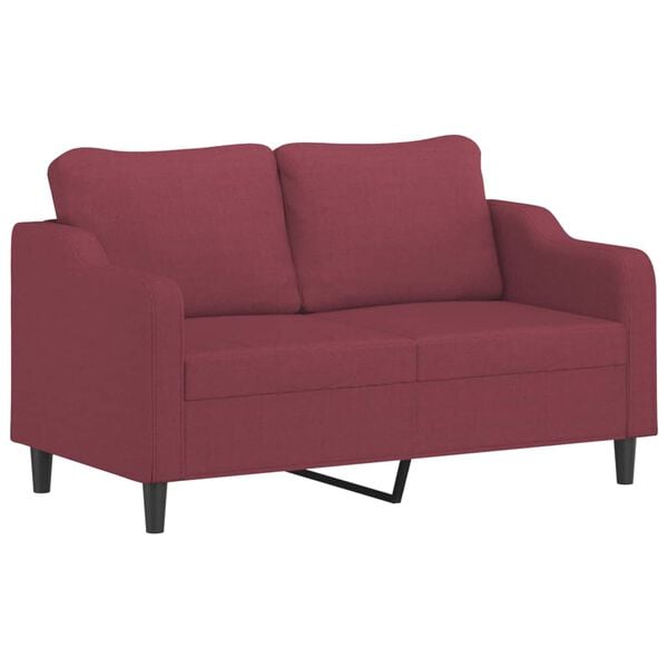 vidaXL Sofa Set Wine Red Fabric (100% polyester), Metal, Textilene, Plywood