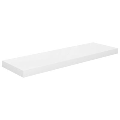 vidaXL Floating Wall Shelves 2 pcs High Gloss White 31.5"x9.3"x1.5" MDF