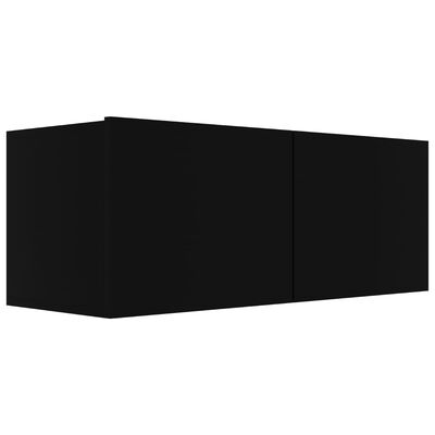 vidaXL TV Stands 4 pcs Black 31.5"x11.8"x11.8" Engineered Wood