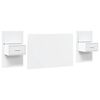 vidaXL Bed Headboard With Cabinet White Engineered Wood 47.2 in
