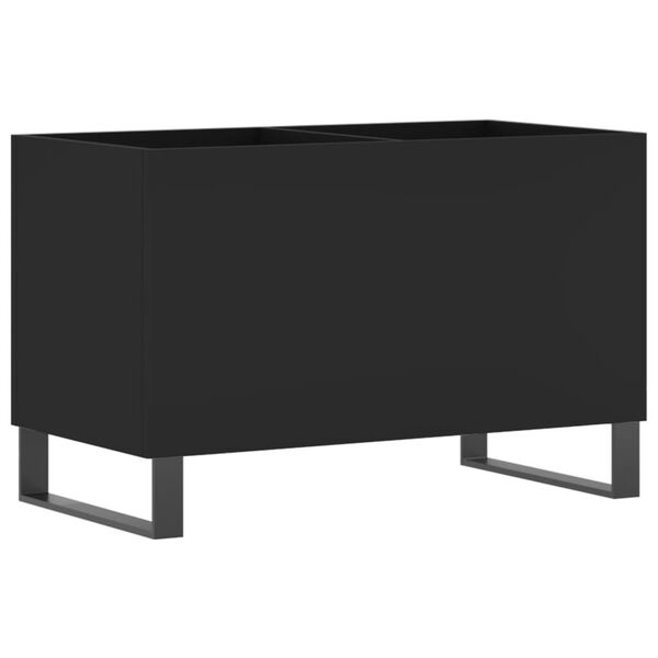 vidaXL Record Cabinet Black Engineered wood, iron Medium Cabinet