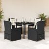 vidaXL Garden Dining Set Black, Cream White