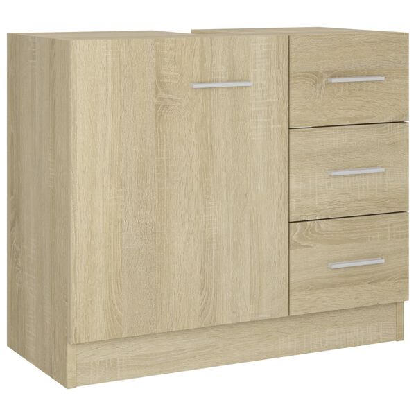 vidaXL Sink Cabinet Sonoma Oak Engineered Wood 24.8x11.8x21.3 in Storage