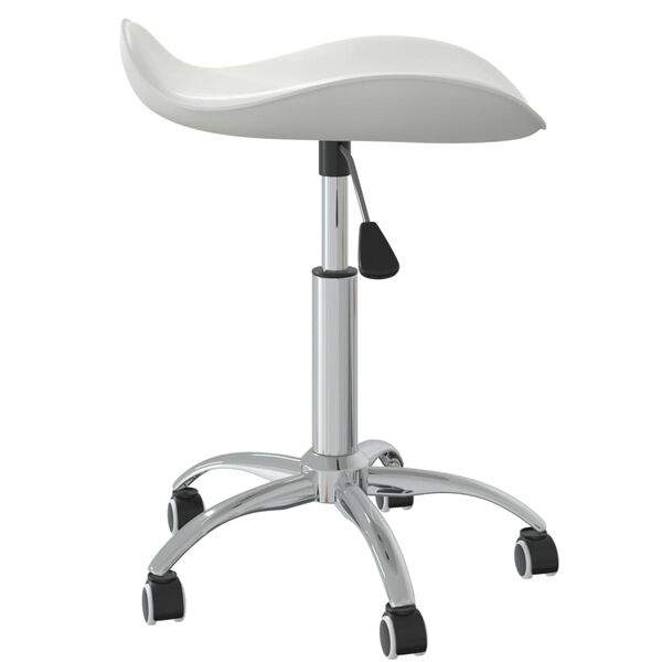 vidaXL Office Chair White Faux leather, chrome steel Adjustable