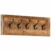 vidaXL Coat Rack Natural Brown Solid Mango Wood, Iron Medium Wall Mount