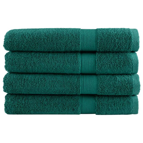 vidaXL Sauna Towel Set of 4 Green 100% cotton 31.5 x 78.7 in