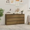 vidaXL Bedside Cabinet Set of 2 Honey Brown Solid Pinewood Medium