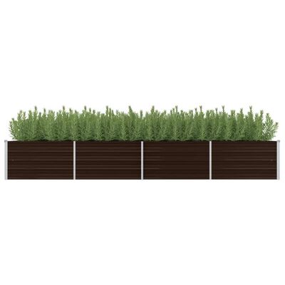 vidaXL Garden Raised Bed Brown 126"x31.5"x17.7" Galvanized Steel