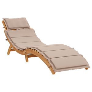 vidaXL Sunlounger Taupe Solid acacia wood with a natural oil finish