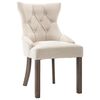 vidaXL Dining Chair Set of 6 Beige Fabric (100% polyester), rubberwood