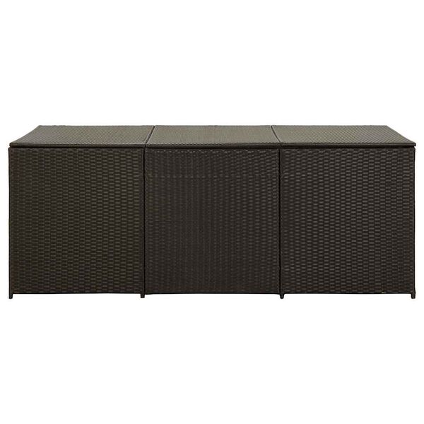 vidaXL Storage Chest Brown Poly Rattan Large Garden Storage Box