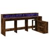 vidaXL Desk Smoked oak Engineered wood 78.7 x 40.9 x 35.8 in Desk