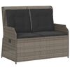 vidaXL Garden Lounge Set Grey PE Rattan Medium Adjustable Armrests