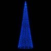 vidaXL LED Christmas Tree on Flagpole 1534 LEDs Blue 196.9"