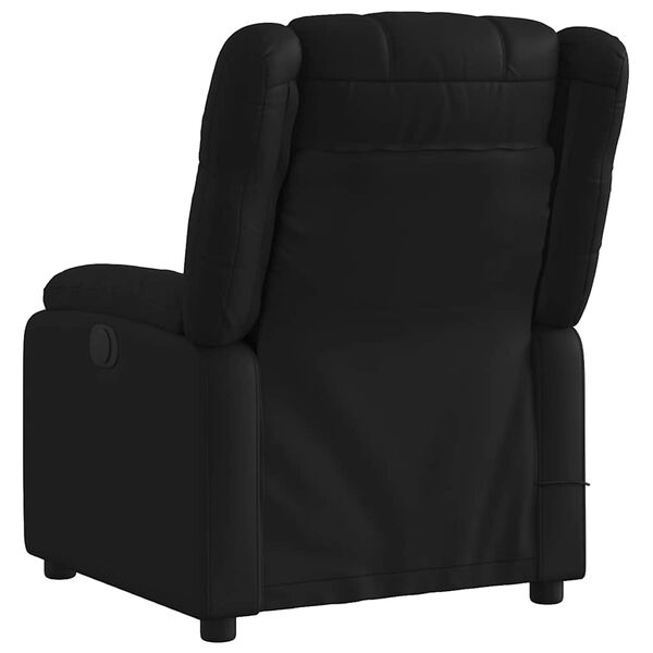 vidaXL Massage Recliner Chair Black Faux Leather, Metal, Plywood Single
