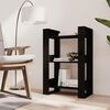 vidaXL Book Cabinet Black Solid pine wood Medium Book Cabinet