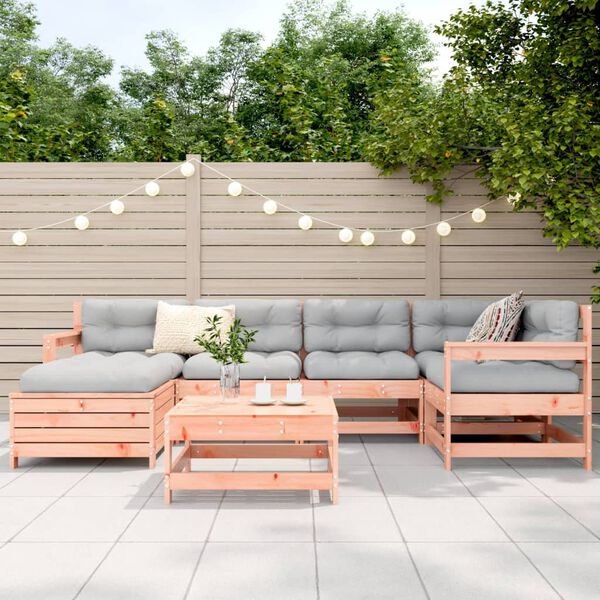 vidaXL Garden Sofa Set Reddish-brown Solid Douglas Fir Wood Large