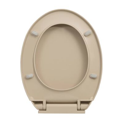 vidaXL Soft-Close Toilet Seat Beige Oval
