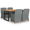 vidaXL 5 Piece Patio Dining Set with Cushions Poly Rattan Light Gray