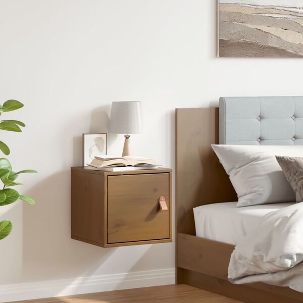 vidaXL Wall Cabinet Honey brown Solid pine wood, engineered wood Compact