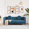 vidaXL Sofa Blue Velvet (100% polyester), plywood, solid wood 3-Seater