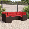 vidaXL Garden Sofa Set with Cushion 6 pcs Brown Synthetic: Poly Rattan