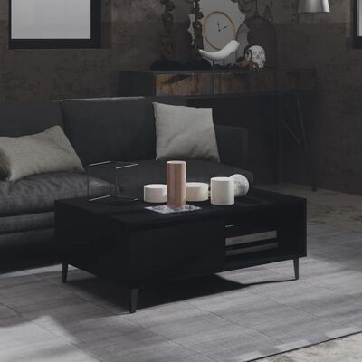 vidaXL Coffee Table Black 35.4"x23.6"x13.8" Engineered Wood