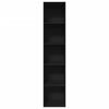 vidaXL Bookcase Black Engineered wood Medium Bookcase Rectangular
