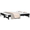 vidaXL Day Bed Black Solid pine wood Double Extendable Day Bed