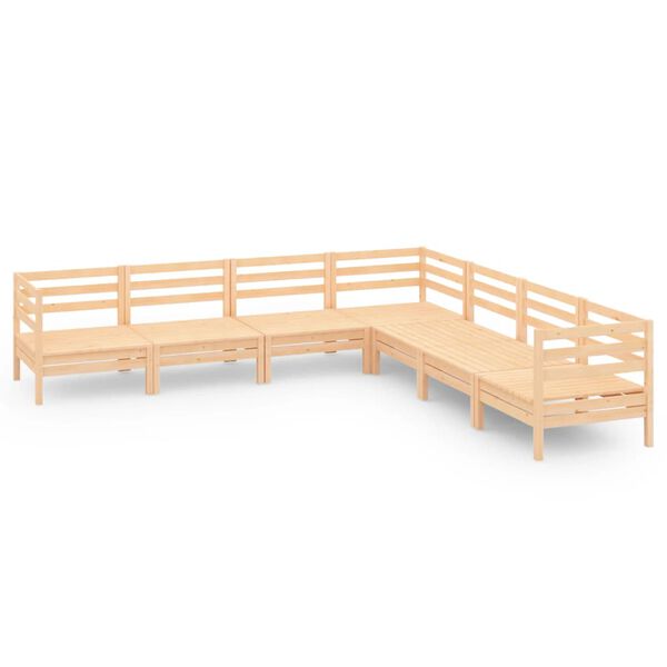 vidaXL Garden Lounge Set Natural wood Solid pine wood Medium Modular