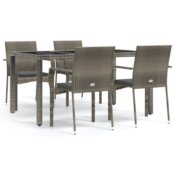 vidaXL Garden Dining Set Grey, Dark Grey
