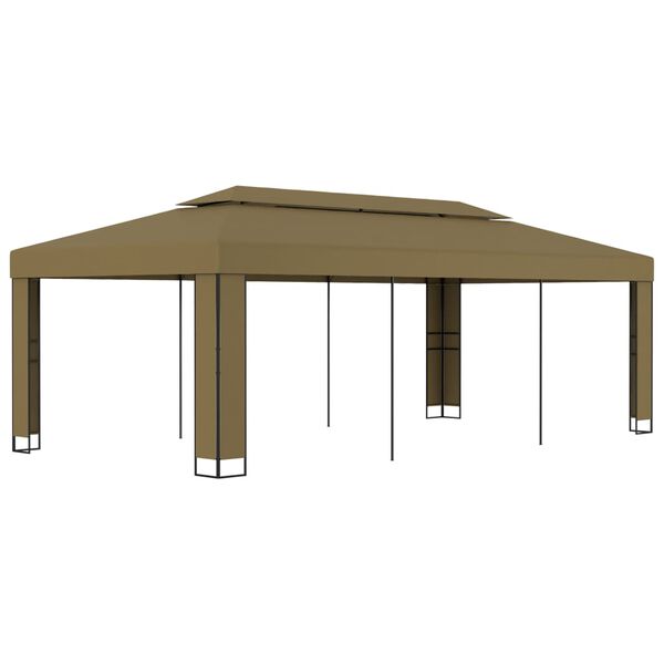 vidaXL Gazebo Taupe 100% polyester, powder-coated steel 9.8x19.7 ft